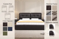 Lit pour un sommeil paisible |   Base de lit moderne et silencieuse, écologique, avec rembourrage en cuir ergonomique, taille complète, idéale pour un sommeil léger