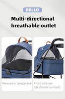 Cage pour animaux de compagnie 2 en 1 détachable, tissu Oxford détachable, 4 roues, pliable, poussette de voyage pour chiens, chats, petite taille