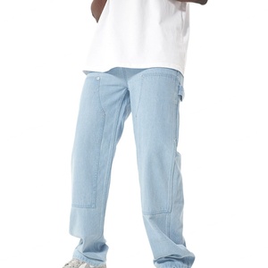 Wholesale <b>Men's</b> Solid Double Knee <b>Work</b> <b>Jeans</b> Denim Painter Pants Custom Carpenter <b>Jeans</b> Cargo Pants <b>Men's</b> <b>Jeans</b> - Product Image 4