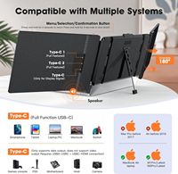 S2 14 Inch Portable Monitor Dual Portable Screen Monitor Double Screen Monitor Laptop Extension
