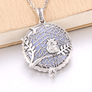 Collier diffuseur d'huiles essentielles vintage avec pendentif médaillon et tampons, bijoux d'aromathérapie - Product Image 6