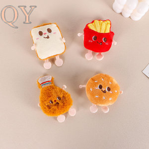 QY Cartoon Food Plush Coin Purse Keychain <b>Cute</b> Fluffy Mini <b>Wallet</b> Cash Storage Bag Charm Zipper Pouch Gift Wholesale - Product Image 5