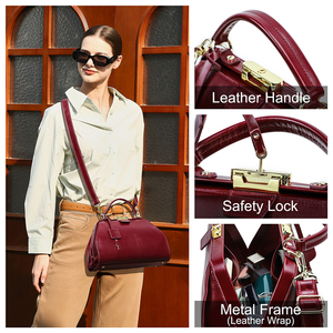 <span class=keywords><strong>Sac</strong></span> Docteur Vintage en Cuir Pleine Fleur Véritable pour <span class=keywords><strong>Femme</strong></span>, Bandoulière Antivol pour le Travail et les Loisirs Quotidien - Product Image 5