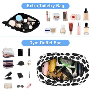 Black Leopard Print Customs Logo Large Capacity Portable Travel <b>Bag</b> for Leisure Sports Dry Wet Separation Yoga Fitness <b>Bag</b> - Product Image 4