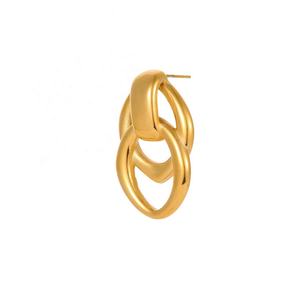 Boucles d'oreilles pendantes haut de gamme plaquées or 18 carats, design géométrique papillon, en acier inoxydable et diamant, style européen et américain - Product Image 5