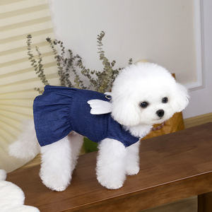 Grazioso Vestito in Denim con Ali <span class=keywords><strong>d</strong></span>'<span class=keywords><strong>Angelo</strong></span> per Animali Domestici, con Anello a <span class=keywords><strong>D</strong></span> e Imbracatura Regolabile, per Cani e Gatti di Piccola Taglia, <span class=keywords><strong>Abbigliamento</strong></span> Estivo da Principessa - Product Image 3