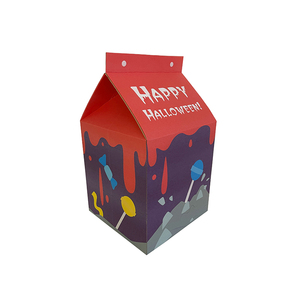 100% Material reciclado cartón Feliz Halloween tema caja de leche forma gato casa para rascar para gatos escondiéndose para dormir - Product Image 3