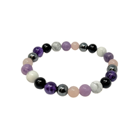 Bracelet de mode en œil de tigre, améthyste, turquoise africaine, obsidienne, vente en gros, fournitures Temu Xiyin, bijoux en cristal
