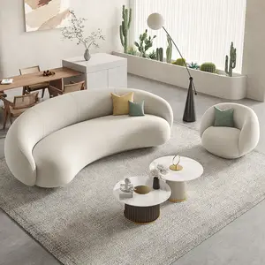 Living Room Soft Comfy Furniture Modern Designer Wood Italian Luxury Large Sofs Set Minimal Teddy Sofa