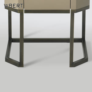 WBERT Classic Twist One Drawer <b>Nightstand</b> with Two Metal Legs - Product Image 5