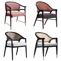Chaise de salle à manger au design moderne, écologique et durable, chaise de salon, chaise de salon de thé avec coussin moelleux et dossier en rotin tressé