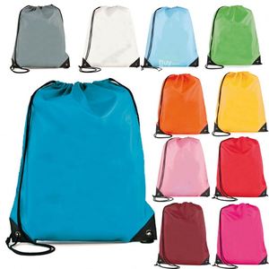 Wholesale Promotional Bsci Eco Friendly Waterproof Double <b>String</b> Handbag Nylon Drawstring Bag for Gym Traveling - Product Image 2