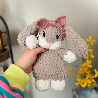 Kaiyue-Couverture mignonne en crochet avec lapin adorable, jouet pour enfants, jouet pour bébé Kawaii, lapin cousu, animal en peluche