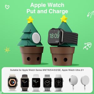 <span class=keywords><strong>Chargeur</strong></span> de montre intelligente multifonctionnel en silicone écologique sans fil pour la série <span class=keywords><strong>11</strong></span> de montres, support d'horloge de bureau de Noël à faire soi-même - Product Image 5