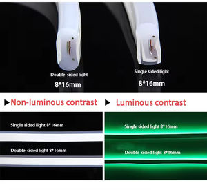 Lumières néon 220V 8*16mm 100m Bande lumineuse LED flexible imperméable pour extérieur Smd2835 120leds Lumières néon multicolores - Product Image 3