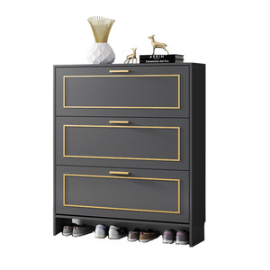 <span class=keywords><strong>Zapatero</strong></span> plegable moderno de puerta gris, frontal, Vestíbulo y hall de entrada, estante de gran capacidad, simple y elegante - Product Image 5