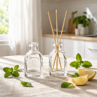 Flacon de parfum transparent de 100 ml, flacon diffuseur de fleurs séchées, flacon en verre pour parfum d'intérieur et de chambre sans flamme
