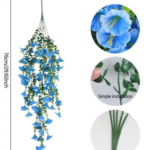 Artificial Flowers Morning Glory <b>Vines</b> 76cm Silk Hanging Plant For Home Wedding Decor - Product Image 1