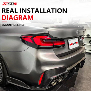 Difusor Trasero Estilo AE de Fibra de Carbono Real para <span class=keywords><strong>BMW</strong></span> Serie 5 G30 G38 F90 M5 530i 540i Sedán, Alerón de Parachoques <span class=keywords><strong>2017</strong></span>+ - Product Image 6