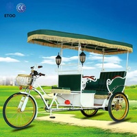 Tricycle passager décoratif vintage avec auvent pour visites panoramiques, rickshaw électrique, fourni directement par l'usine