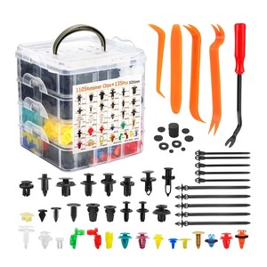 Kit 120 Clip Fissaggio Paraurti Auto - 6 Misure Popolari (6,8-10mm) Con Leva Di Rimozione - Per Pannelli Porta, Parafanghi, Plastiche Auto - Compatibile GM, Toyota, Honda, Ford