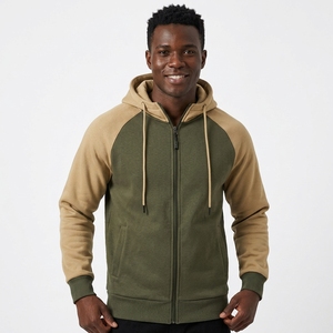 <span class=keywords><strong>Sweat</strong></span>-shirt à capuche unisexe avec fermeture éclair, en polaire, color block, patchwork, coupe ample, chaud, pour le printemps, l'automne et l'hiver - Product Image 2