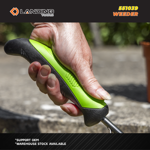 Landing 551039 Hand Weeder Garden <b>Tool</b> Ergonomic 1 Tine 330mm PP TPR Handle 175mm Head Black Green Dandelion <b>Weeding</b> Fork OEM - Product Image 6