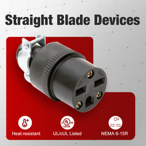 أول المدرجة نيما 6-15r سلك أنثى موصل الجسم 15A V أسود - Product Image 2