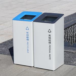 Galvanized Steel Standing Storage Bucket Water Resistant <strong>Sorting</strong> Garbage Litter Bins Recycling <strong>Trash</strong> for Public Commercial Use - Product Image 5