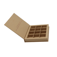 Caja de Regalo de Chocolate de Cartón Kraft con Recubrimiento UV, Relieve y Forro de Esponja, Precio Directo de Fábrica, Gran Venta