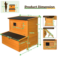 Poulailler Moderne en Bois pour Jardin, avec Escalier Pliant en Trois Sections, Double Plateau Amovible, Perchoir pour Poulets, Idéal Petites Volailles, Étanche
