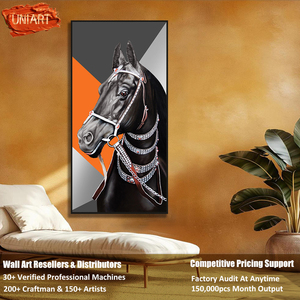 UNIART Qualité Impression sur Toile <span class=keywords><strong>Cheval</strong></span> Art Mural en Porcelaine Couloir Peintures Diamants LED <span class=keywords><strong>Peinture</strong></span> en Porcelaine Cristal Décoration Maison - Product Image 6