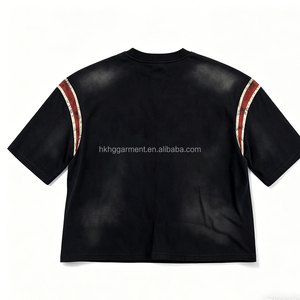 Custom High Quality Streetwear T-shirts Summer Heavyweight Graphic Print Hip Hop Cotton <b>Top</b> Acid Wash <b>Distressed</b> T Shirt - Product Image 2
