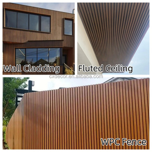 Panneaux de clôture 3D en PVC enduit ASA WPC imperméables pour jardin, revêtement mural extérieur pour maisons avec couverture supérieure et latérale - Product Image 4