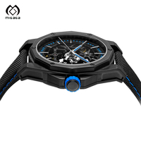 Montre mécanique squelette avec fond transparent personnalisé par l'usine Migaga, Reloj Para Hombre, bracelet en nylon NATOS, montre automatique de sport