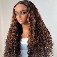 Perruque Lace Front en Soie Couleur Piano avec Options de Cheveux Bouclés Crépus ou Lisses, Style Ethnique, Semi-Faite à la Main, En Stock