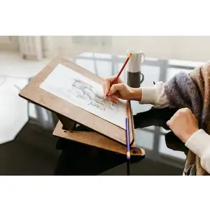 Placa de madeira portátil para desenho, por atacado, criativo, escrita, mesa, prateleira para pintura, prateleira