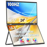 Monitor Portátil Dual de 18.5 Pulgadas con Tecnología FreeSync, G-Sync y Adaptive Sync, Contraste de 2000 a 1 para una Experiencia de Juego sin Retrasos