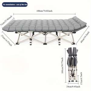 Sillón Reclinable Moderno con Estructura Metálica y Respaldo Acolchado para Uso en el Suelo, Diseño Minimalista, Fácil de Plegar y Transportar, Sin Brazos, de Tela - Product Image 3