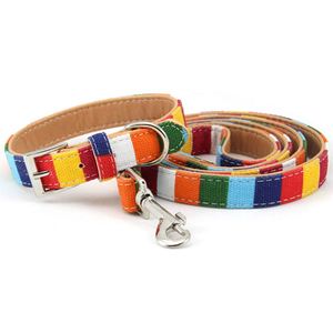 Correa de mano para mascotas Factory Express, arnés colorido, collar y correa para perros de lona y cuero PU - Product Image 3