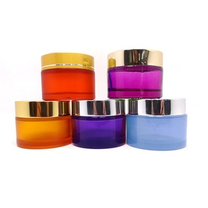 10g 20g 2oz 5g 1oz Luxury Eye Cream Cosmetic Packaging Custom Empty Frosted Glass Jars with Plastic Cap - Product Image 4