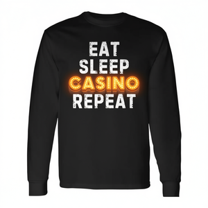 Camiseta de manga larga Eat Sleep Casino Repeat para amantes del casino, camiseta para jugadores - Product Image 2