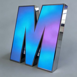 Letrero <span class=keywords><strong>LED</strong></span> Personalizado con Acabado de Acero Inoxidable, Letras RGB Resistentes a la Intemperie, Letreros <span class=keywords><strong>LED</strong></span> Programables, Letrero <span class=keywords><strong>LED</strong></span> con Logotipo para Negocios - Product Image 1