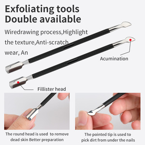 פעמיים הסתיימו עור מת מניקור Pusher נירוסטה נייל אמנות כף Remover נייל לציפורן Pusher - Product Image 3