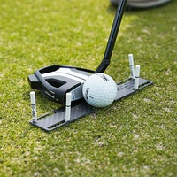 SwingPerfect Golf Putter Face Square Trainer, Tabla de Fibra de Carbono para Entrenamiento de Posición del Balón y Alineación del Borde del Hoyal, Uso Interior/Exterior, 44 pulgadas de longitud