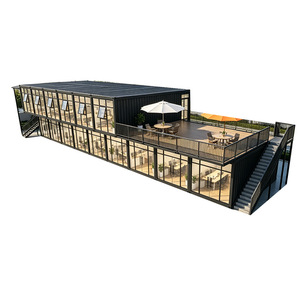 Maison modulaire à deux étages en conteneur, design industriel rectangulaire, pour hôtel, avec installation sur site - Product Image 1