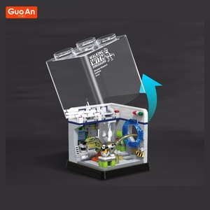 GUOAN TOYS Dust Proof Display Box Transparent Cover Dinosaur Plastic <b>Blocks</b> Educational Toys Mini <b>Building</b> <b>Block</b> Toys for Kids - Product Image 5