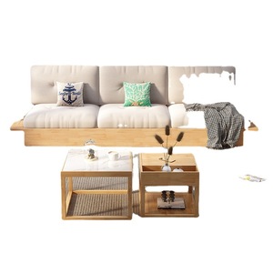 Nordic Japanese Style Wooden <b>Sofa</b> With Storage Living Room Minimalist Solid Wood Platform <b>Sofa</b> For <b>Small</b> Apartment - Product Image 5