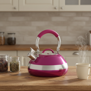 Bouilloire sifflante <span class=keywords><strong>en</strong></span> acier inoxydable neuve au prix d'usine avec design <span class=keywords><strong>en</strong></span> plastique, compatible induction, écologique et lavable au lave-vaisselle - Product Image 3