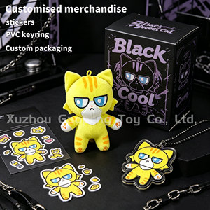 Fabricantes de Llaveros de Peluche: Mini Muñeco de Peluche de Gato Tabby Amarillo Enojado, Llavero Personalizado de Animales de Peluche - Product Image 2